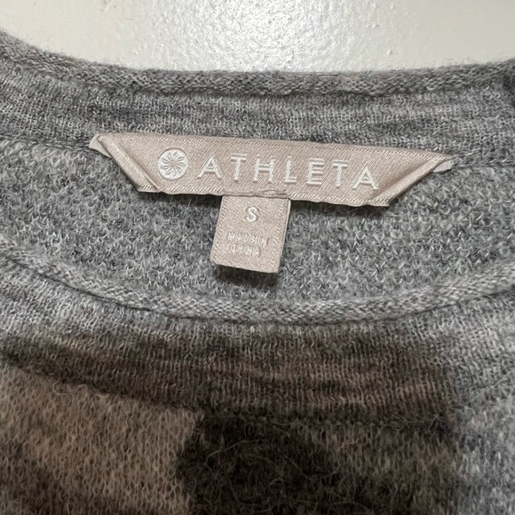 Athleta S Sweater Pullover Knit Undercover Camo Alpaca Wool Gray Crew Neck. - Picture 7 of 7